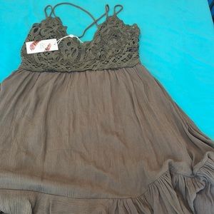 Chelsea & Violet Dresses Chelsea & Violet Strappy Lace Ruffle Hem Detail Dress